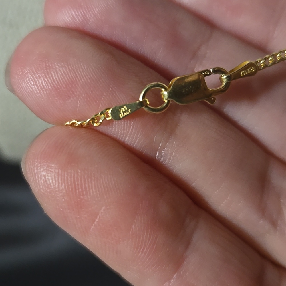 18k Gold Over SS925 Cuban Link Necklace - Picture 7 of 8